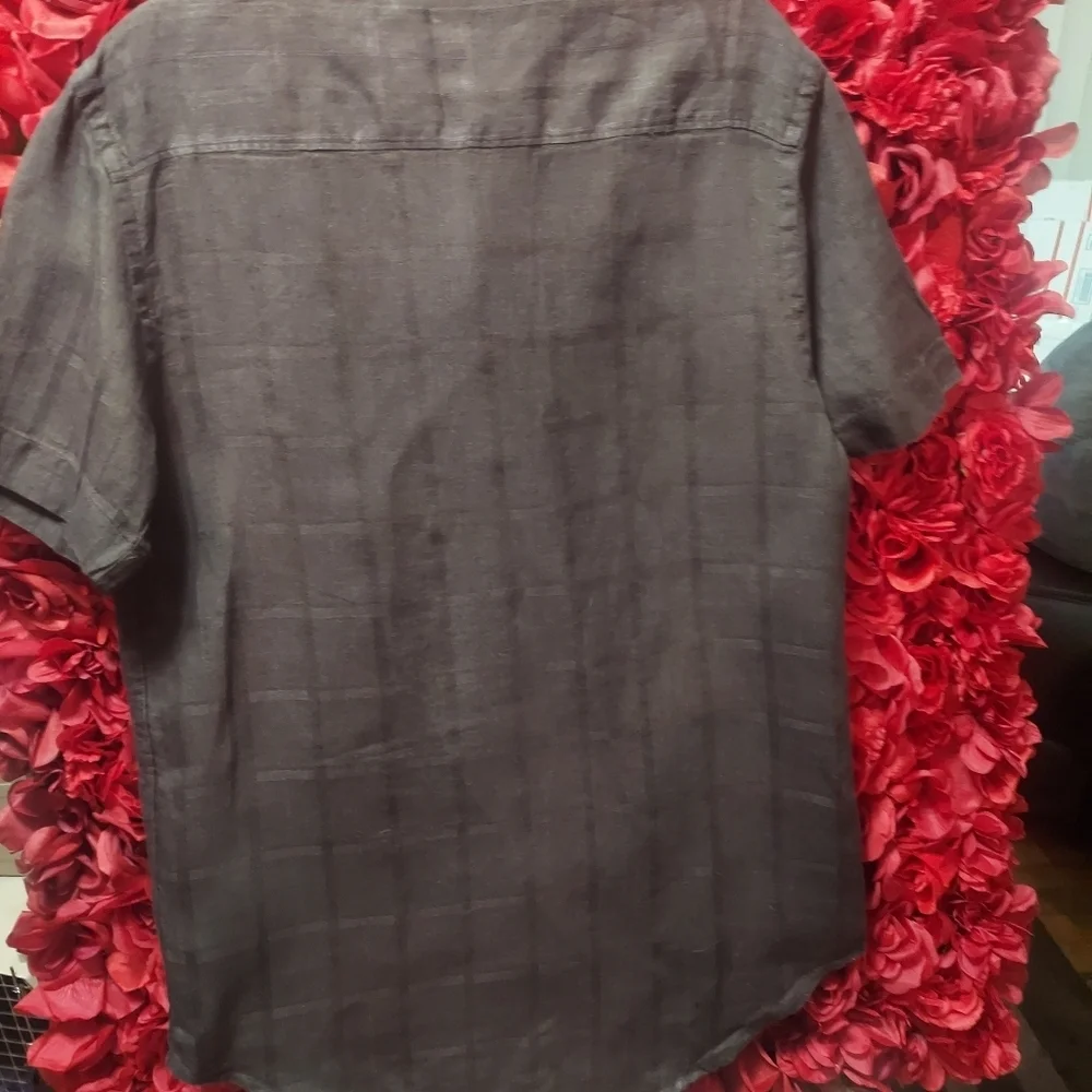 Perry Ellis Men's Linen Shirt Size Medium Short Sleeve